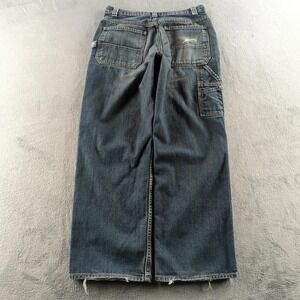 Vintage Old Navy Jeans Mens 32 (Fits 30x30) Blue Straight Wide Carpenter Y2K 90s